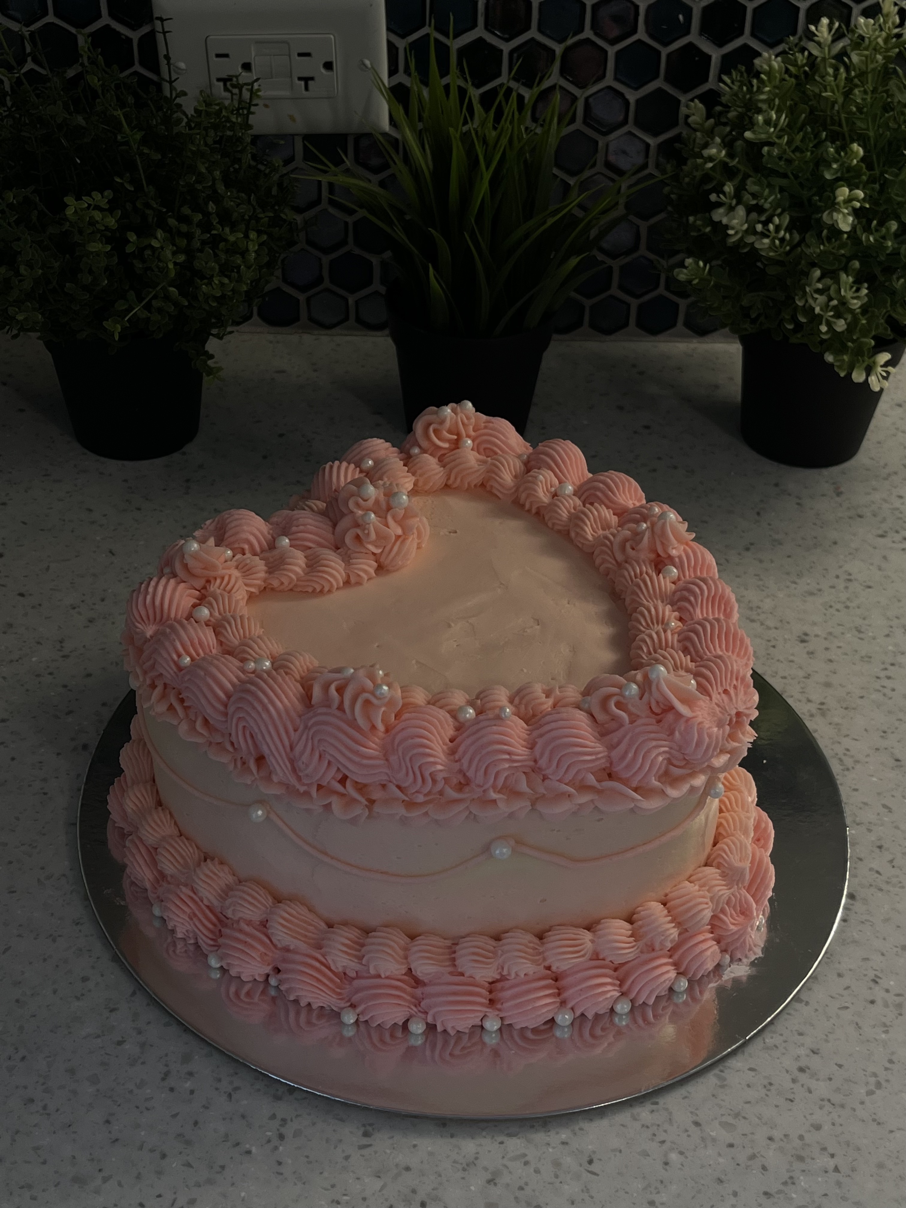 Pink Heart Cake