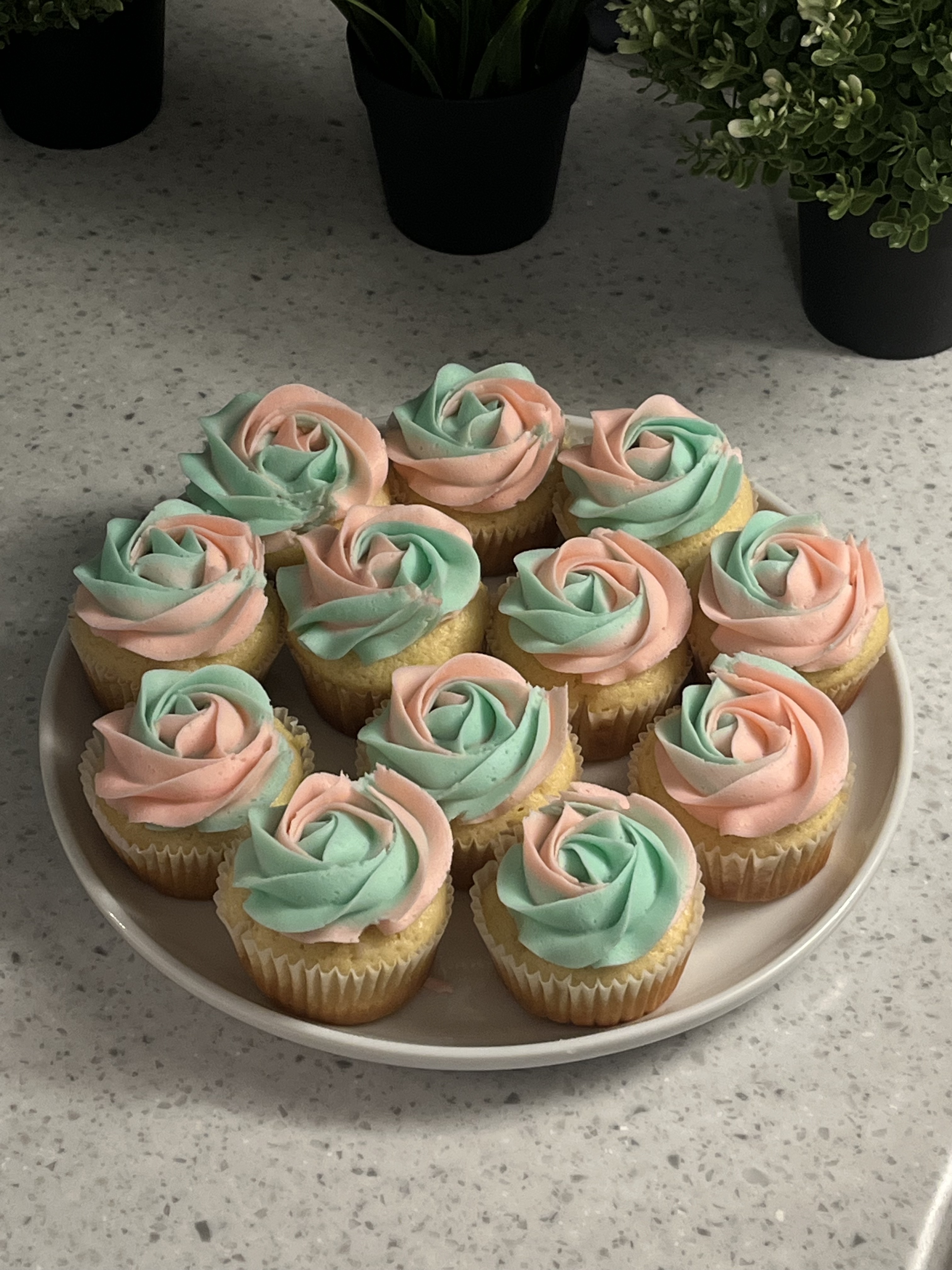 Pastel Rose Cupcakes