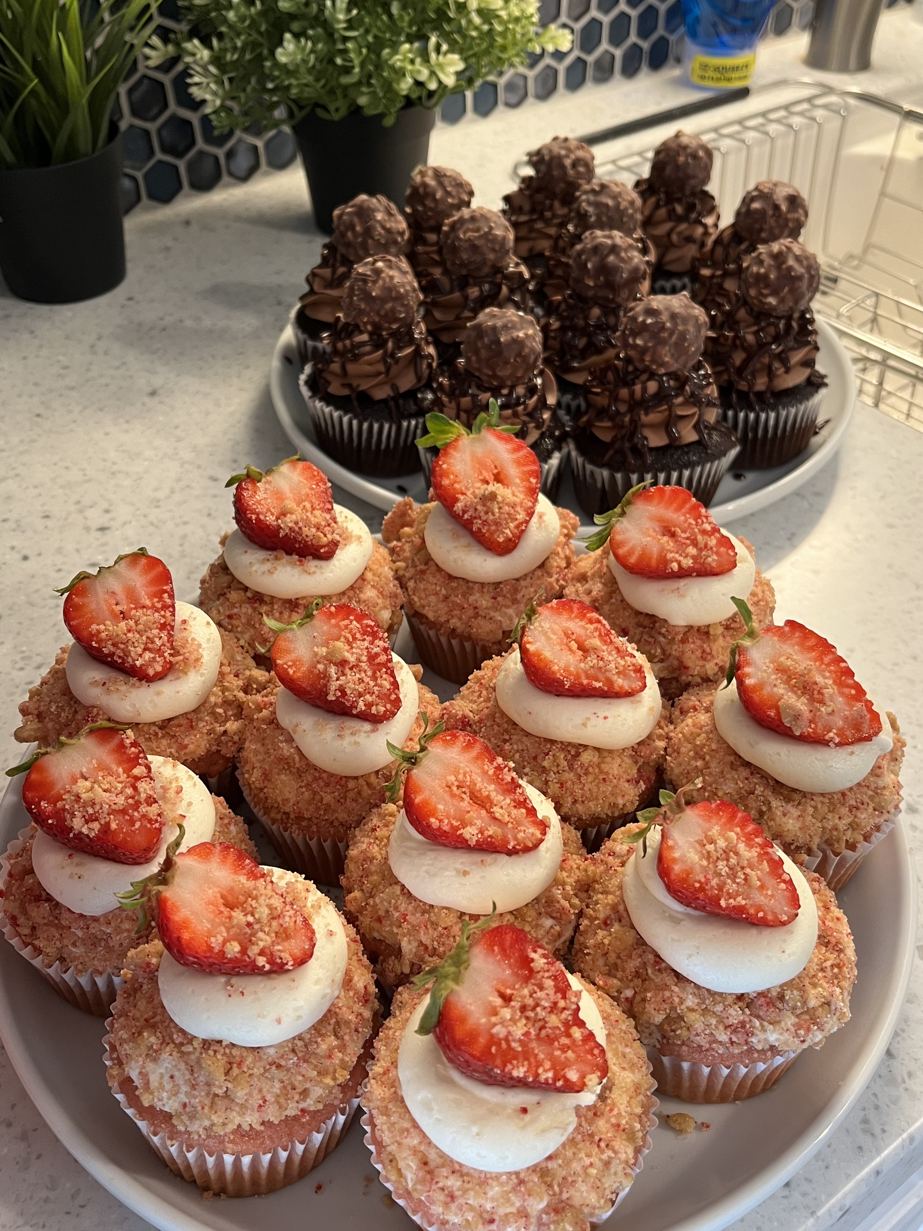 Chocolate and Strawberry Cupcakes